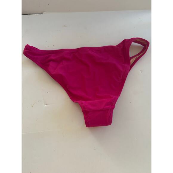 $59.50 NWT J Crew Mid Rise Cheeky Coverage Bikini Swim Bottom Sz M Pink Fuchsia - Picture 2 of 7